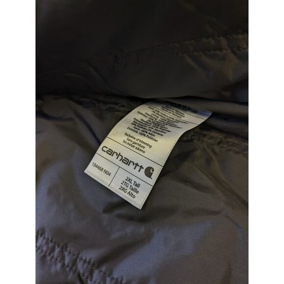 Carhartt mens Full Swing Relaxed Fit Quick Duck Coat-Black-2XL Tall US-NWT-C223 - Picture 6 of 8